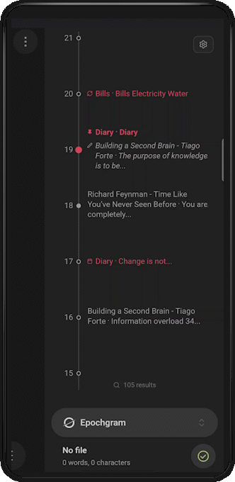 Scroll timeline